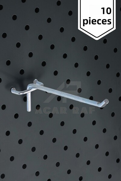 Acar Raf Fon Hook 10 Bucuri 25 Cm Placă și Umeraș pentru Perdele Tijă de sârmă