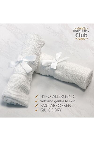 Hotel Linen Klub 6-Piece Glofresh Antimicrobial Face Towel, Luxury Touch and Enhanced Hygiene for Daily Use