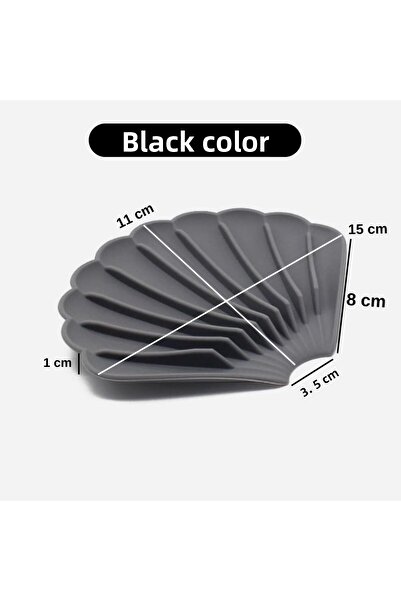 omilife Black Color Non-Slip Oyster Shaped Silicone Soap Dish Soap Storage Holder and Portable Soap Dish P