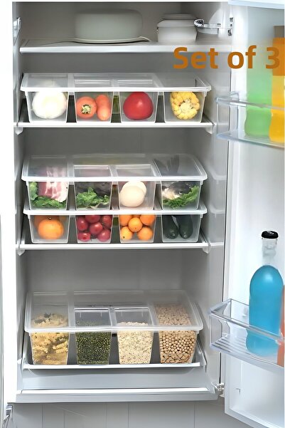 Hesaplı Kasa منظم ثلاجة مكون من 5 أقسام، منظم ديفريز، منظم ديب فريزر، مجموعة ...