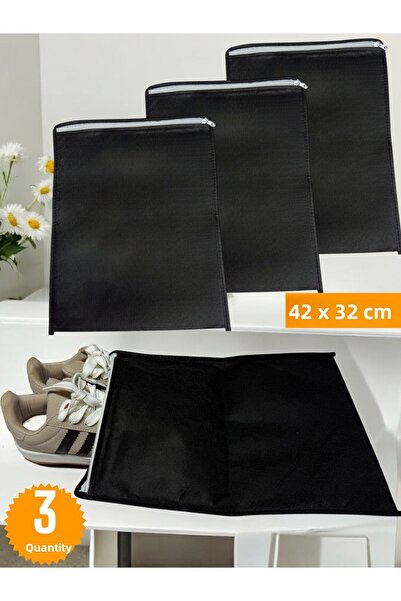 Balkan Room 3 Pcs Black Shoes Storage Bag Travel Scrap Multipurpose Zipper Dr...