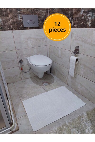 Mef Collection 12 Πακέτα Χαλάκια Μπάνιου Ξενοδοχείου Λευκά 50x70 |   Πετσέτα ...