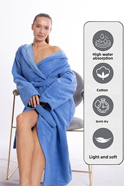 Dotamess Луксозен памучен халат с качулка