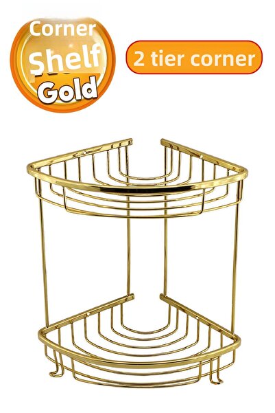 Badem10 Οβάλ Χρυσό Μπάνιο 2 Επιπέδων 20x20 Θήκη για Σαπουνάκια Σαπουνιού Ντου...