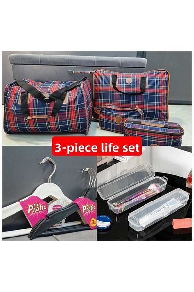 Lider MAGNESİA Set de călătorie din 3 piese Lider Magnesia - set de valiză din 4 piese, 6 bucăți de agățat și 1 cutie de transport pentru periuță de pastă de dinți