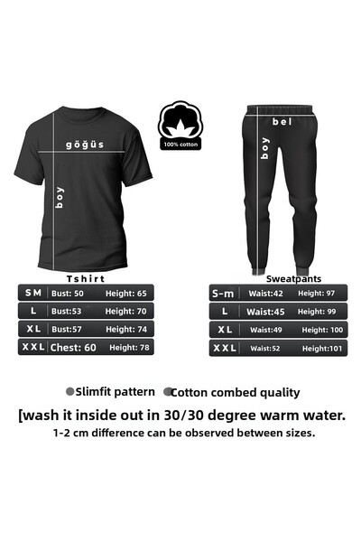 uyguntarz Σετ αθλητικής φόρμας Unisex W Text Printed Tshirt