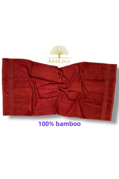 Arelina Textile Bamboo Mystery Border Red 70x150 Bath Towel