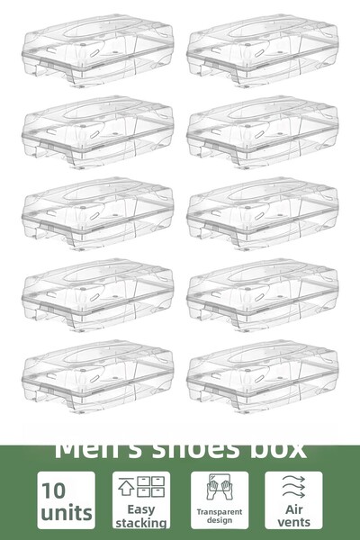 Evmarketi Cutie de pantofi pentru bărbați, 10 bucăți, cutie de depozitare tra...