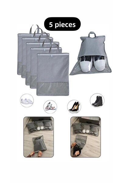 Bayev Чанта за съхранение на обувки от 5 платна - Прозрачен органайзер за куфар с прозорец
