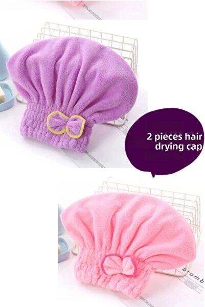 AYGÖREN HOME 2 Pieces Hair Drying Cap Head Towel Shower Cap Wet Hair Drying Cap Microfiber