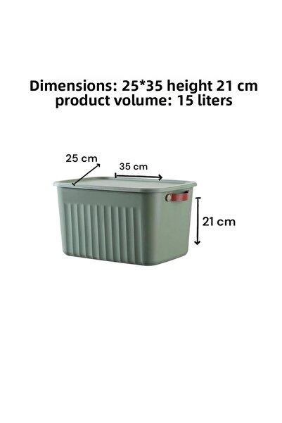 Bayev Boxs 3 Pieces Yellow 15 Lt Organizer Box with Lid Storage Decorative In-Cabinet Organizer