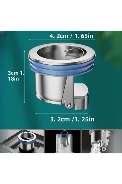 Choice قلب تصريف أرضي فضي، مصنوع بالكامل من النحاس، قلب مقاوم للروائح، واقي تصريف، مانع لتدفق المجاري، مزيل للروائح