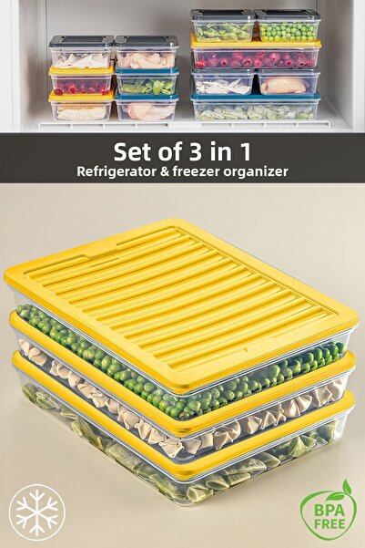 Meleni Home Organizator de frigider din 3 piese, potrivit pentru cuptor cu mi...