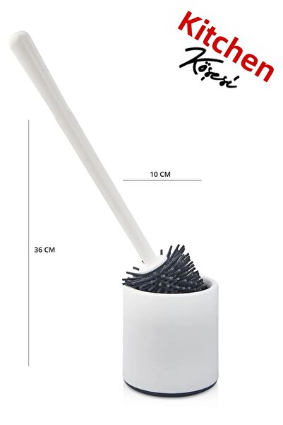 Mutfak Köşesi Комплект четки за тоалетна с антибактериален силиконов накрайник - четка за почистване на тоалетна и тоалетна чиния
