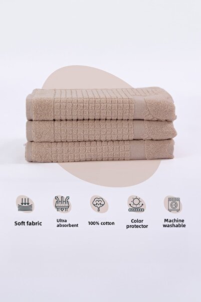 Homedius Bathroom Checkered Foot Patterned Cotton Foot Towel 50X70Cm