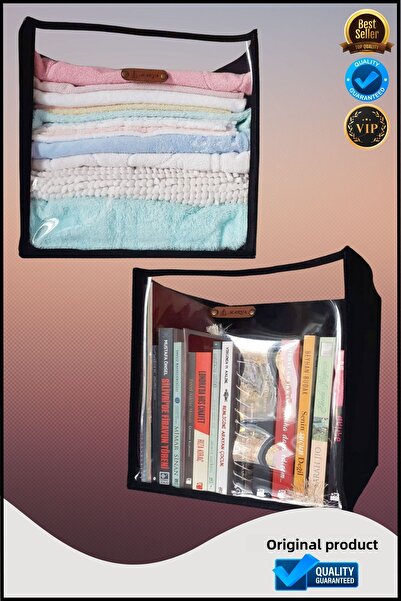 Overbazaar منظم داخلي للخزانة مقاس 30*30 سم، منظم أسود شفاف، تخزين متعدد الأغراض