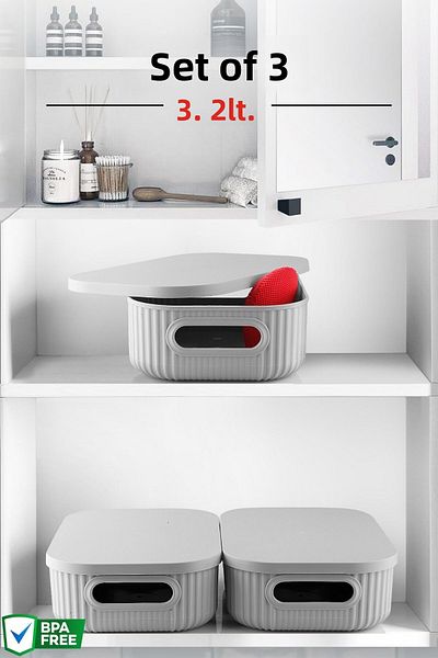 Nandy Home Set of 3 Decorative Organizer - 3.2Lt Storage Box