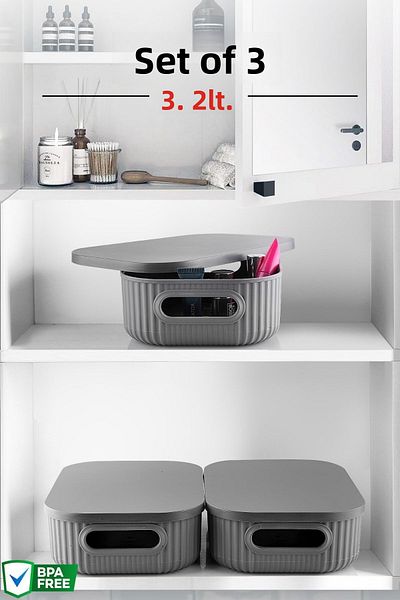 Nandy Home Set of 3 Decorative Organizer - 3.2Lt Storage Box