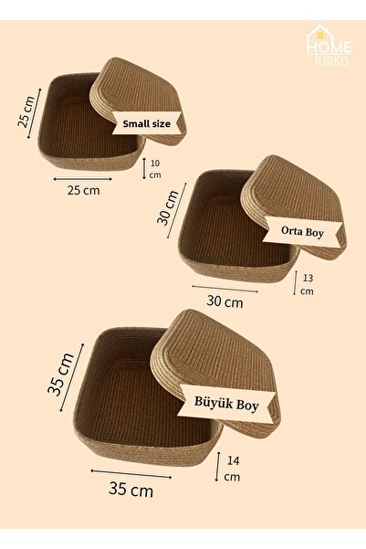 HomeTurko Πλεκτό καλάθι από γιούτα - Σχέδιο με κάλυμμα