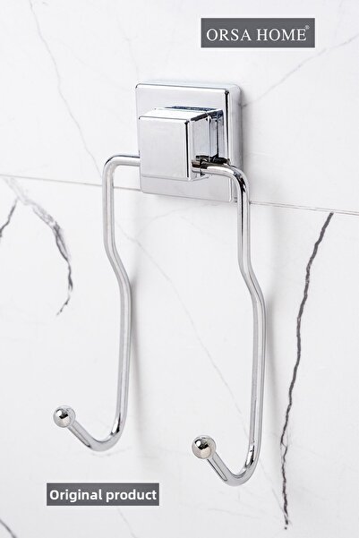 ORSA HOME 601 علاقة لاصقة مربعة مكونة من قطعتين كروم