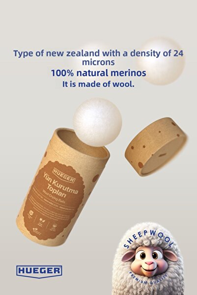 Hueger 100% přírodní merino vlněný sušicí míček 3 ks a 30 ml vůně jarního festivalu vlněný sušicí míček