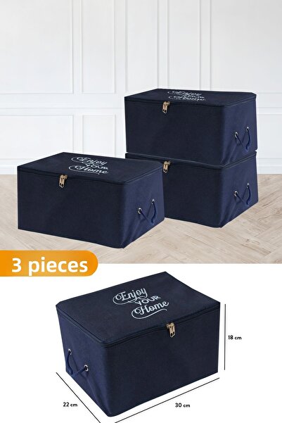 Serstil 3 Pieces - Mini Size Navy Blue Saddlebag with Print Detail 30 X 22 X ...