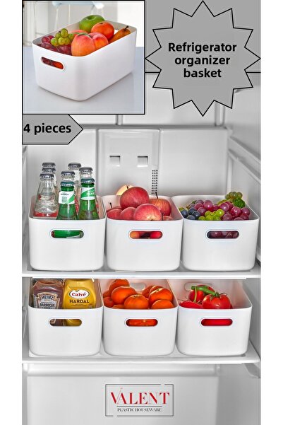 VALENT 3.5 Lt Mocha Basic Cabinet Refrigerator and Bathroom Organizer Set of 4