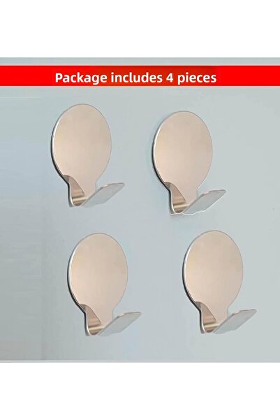 ardini Pack of 4 Round Chrome Bathrobe Towels - Stainless Steel Hanger