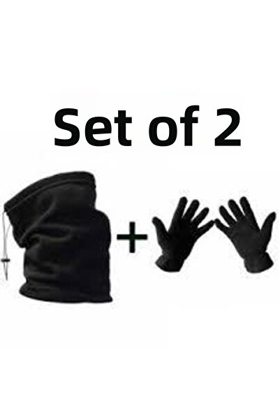 Silyon Askeri Giyim Unisex Fleece Gloves and Neck Collar/Beanie Set of 2 - Mi...