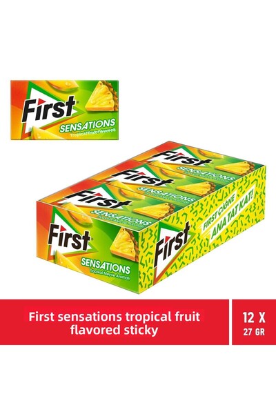 First Sensations Tropical Fruit Flavored 27 Gr Chewing Gum - 12 Pieces
