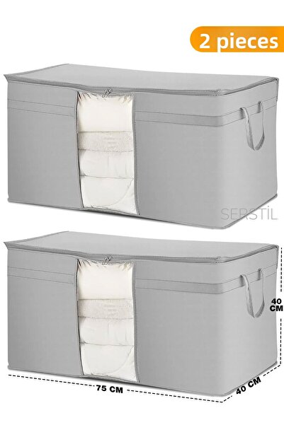 Serstil 2 Τεμάχια - Παπλωματοθήκη Παραθύρου 75 Χ 40 Χ 40 Εκ. - Ανθρακί