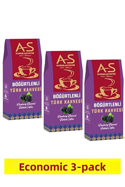 AS Kurukahvecisi قهوة تركية مع التوت الأسود 100 جرام× 3 قطع