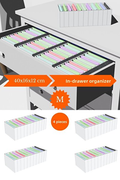 Ekici home textile 4 Pieces White - Medium 11 Compartment Drawer Organizer 16...