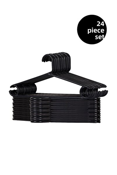 Tinsmith 24 τμχ Μαύρες Πλαστικές Κρεμάστρες Ρούχων Σετ 24 τεμαχίων
