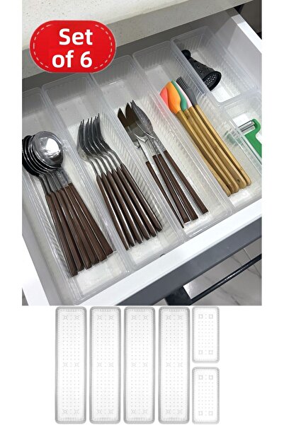 Bayev Bade 6-Pece Modular Set 4+2 Συρτάρι μαχαιροπήρουνων Organizer Πιρούνι Κουτάλι οργάνωσης