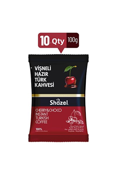 Shazel Cherry Instant Turkish Coffee 100 G X 10 Pieces (AROMATED)