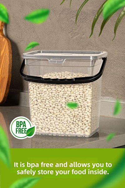 Vienev 6 Liters Mega Size 2 Pack Flour Pulses - with Handles and Clear Storage Boxes