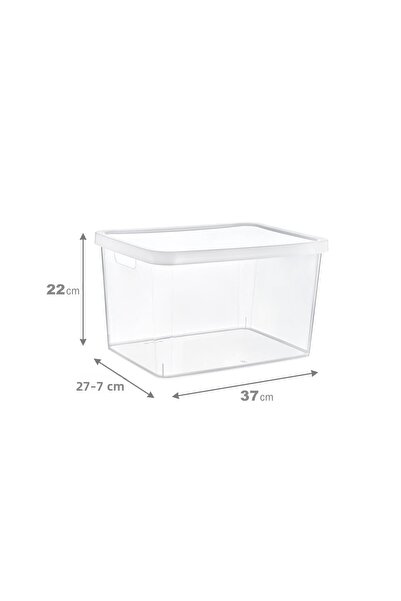 Smartware Set of 4 Stafi Multi-Purpose Box with Lid Transparent 18 Lt