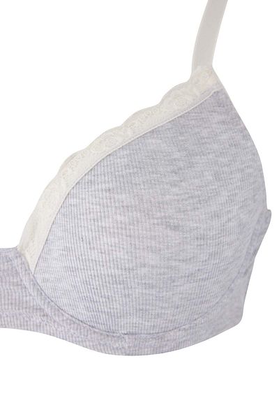 Trendyol Curve Graues Bügel-Unterwäsche-Set mit Camisole-Spitze und detailliertem Plus-Size-Unterwäsche-Set TBBAW26DG00002