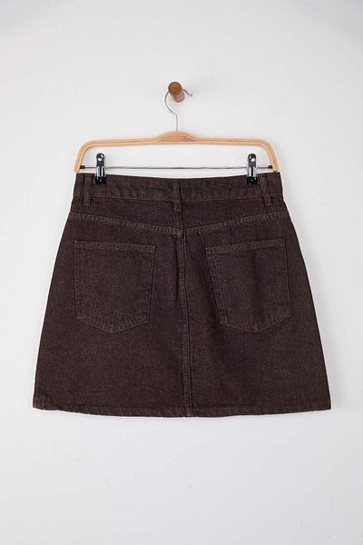 Trendyol Collection Καφέ Mini Basic τζιν φούστα TWOAW26ET00049