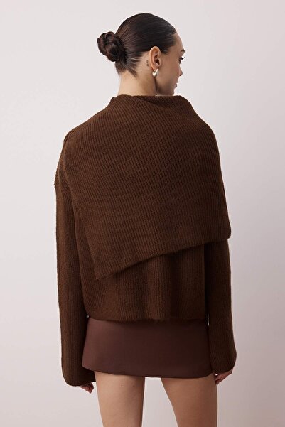 Trendyol Collection Set de 2 pulovere maro, moale, texturate, cu croiala largă, tricotaj TWOAW26KZ00012