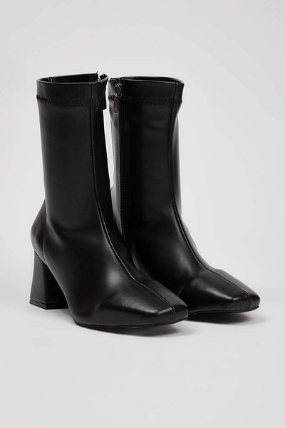 TRENDYOL SHOES Cizme negre cu fermoar elastic pentru femei cu toc bloc TAKAW26BO00002