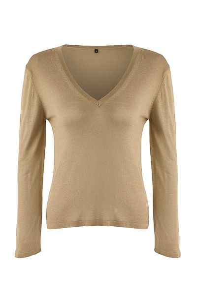 Trendyol Collection Pulover de tricotaj de bază cu decolteu în V din nurcă TWOAW26KZ00101