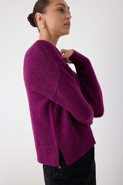 Trendyol Collection Fuchsia Mai durabilă Lână de alpaca amestecată Premium/Finețe speciale Tricoturi Cardigan TWOAW26HI00000