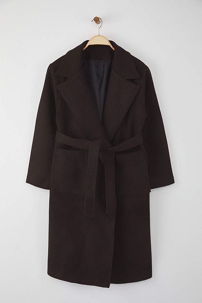 Trendyol Collection Palton oversize cu ștampilă lungă, multicolor, cu închidere mono TWOAW26KB00034