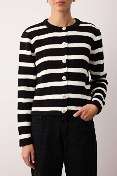 Trendyol Collection Black*001 Basic Jacket Look Knitwear Cardigan Twoaw24Hi00091