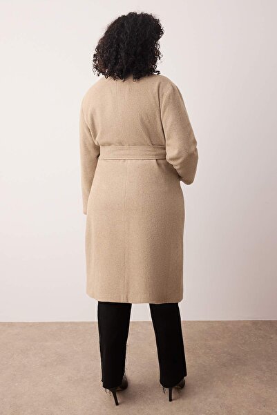 Trendyol Curve Stone Oversize Large Size Coat Tbbaw23Kb00004