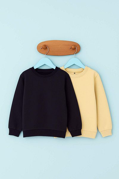 TRENDYOLKIDS Hanorac tricotat simplu bleumarin-bej TKDAW25SW00000