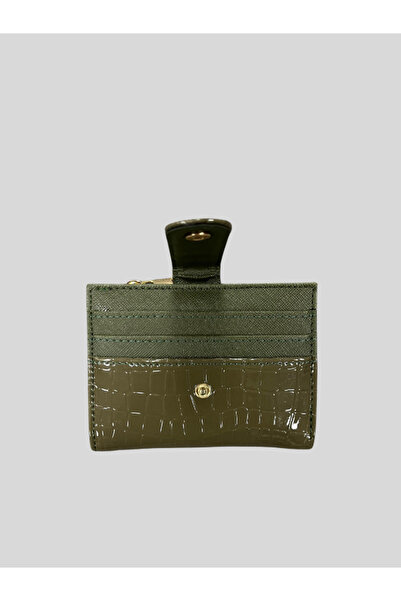 VAZIRADK Krokodil Desenli Parlak Fermuarlı Kartlıklı Cüzdan