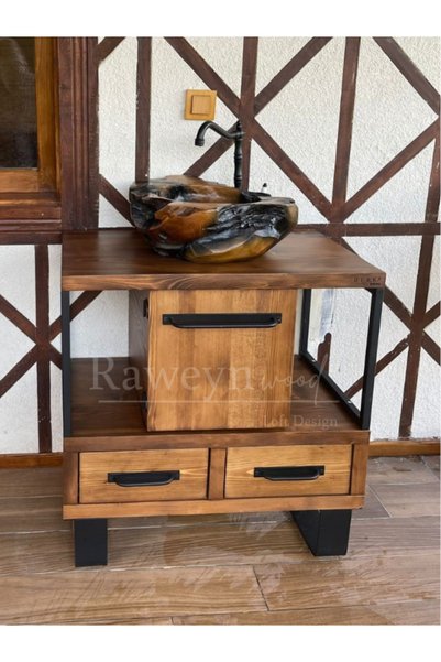 raweyn Witalni Masif Ahşap Lavabo Dolabı Hilton 70cm